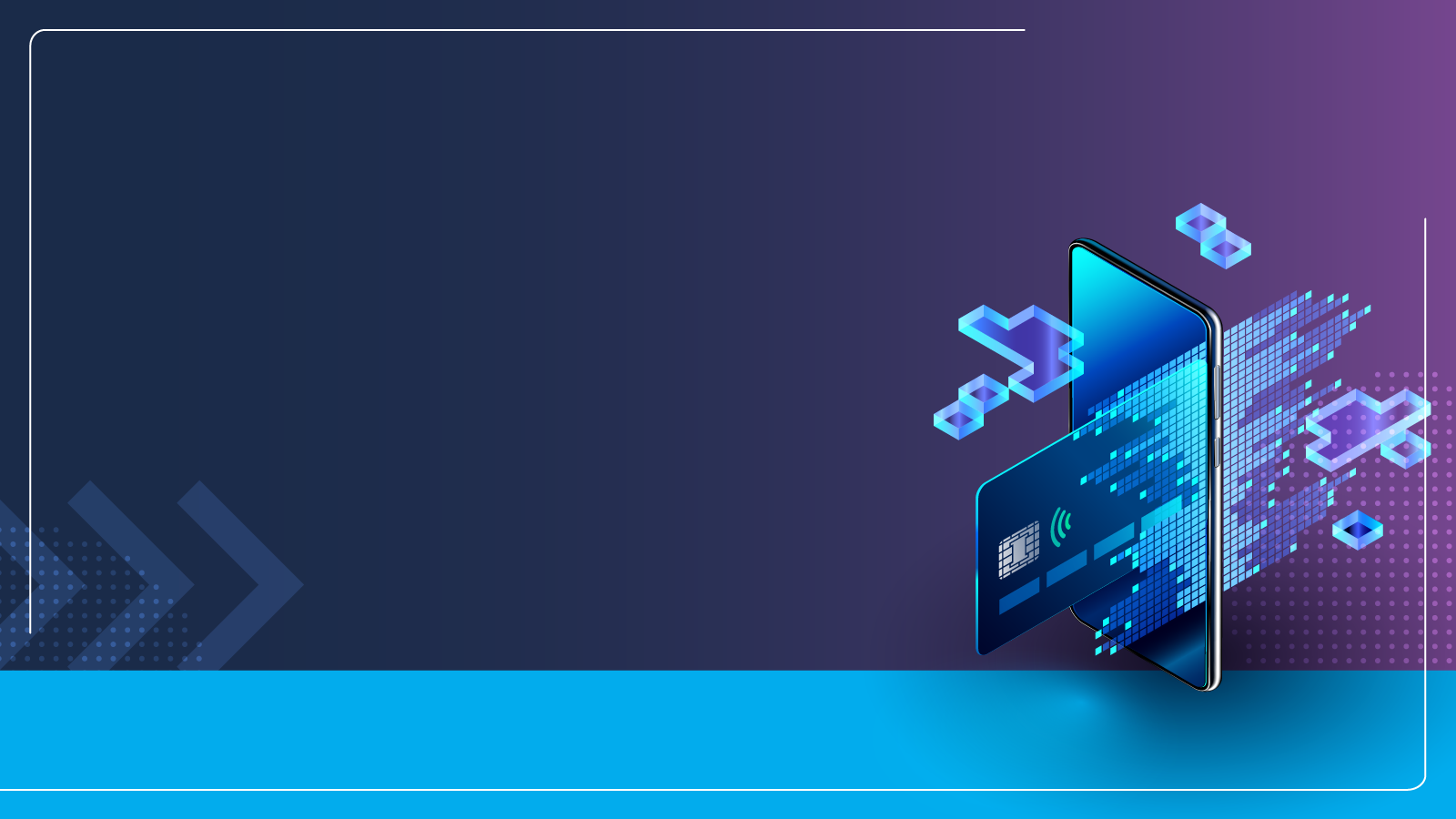 "Illustration of a smartphone with a digital credit card emerging from the screen, representing digital payments and financial technology