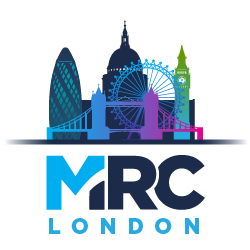 MRC London event logo featuring a stylized London skyline above the MRC logo.