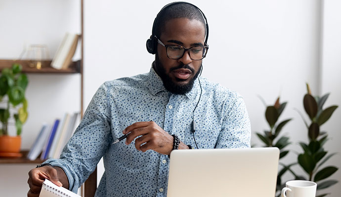 Image of a man taking an eLearning course