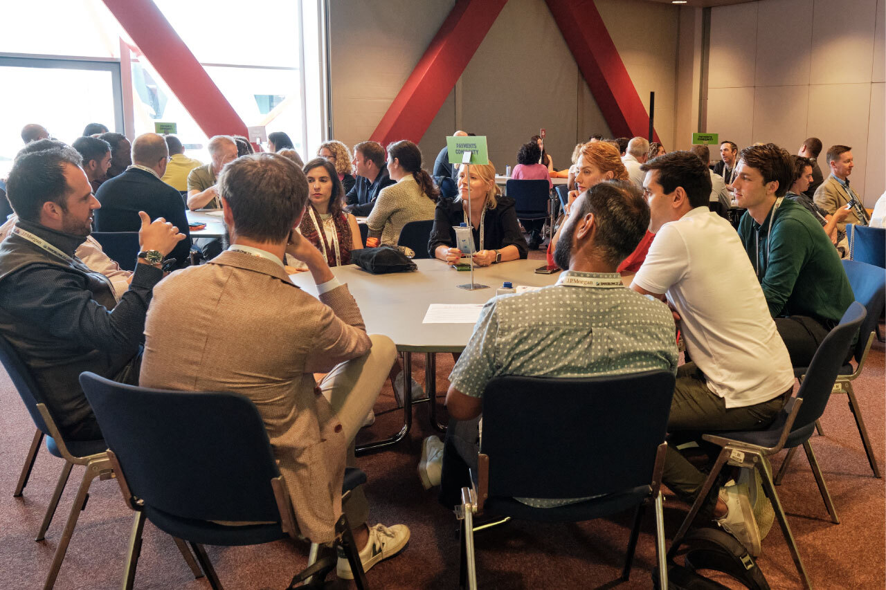 Community members having a conversation